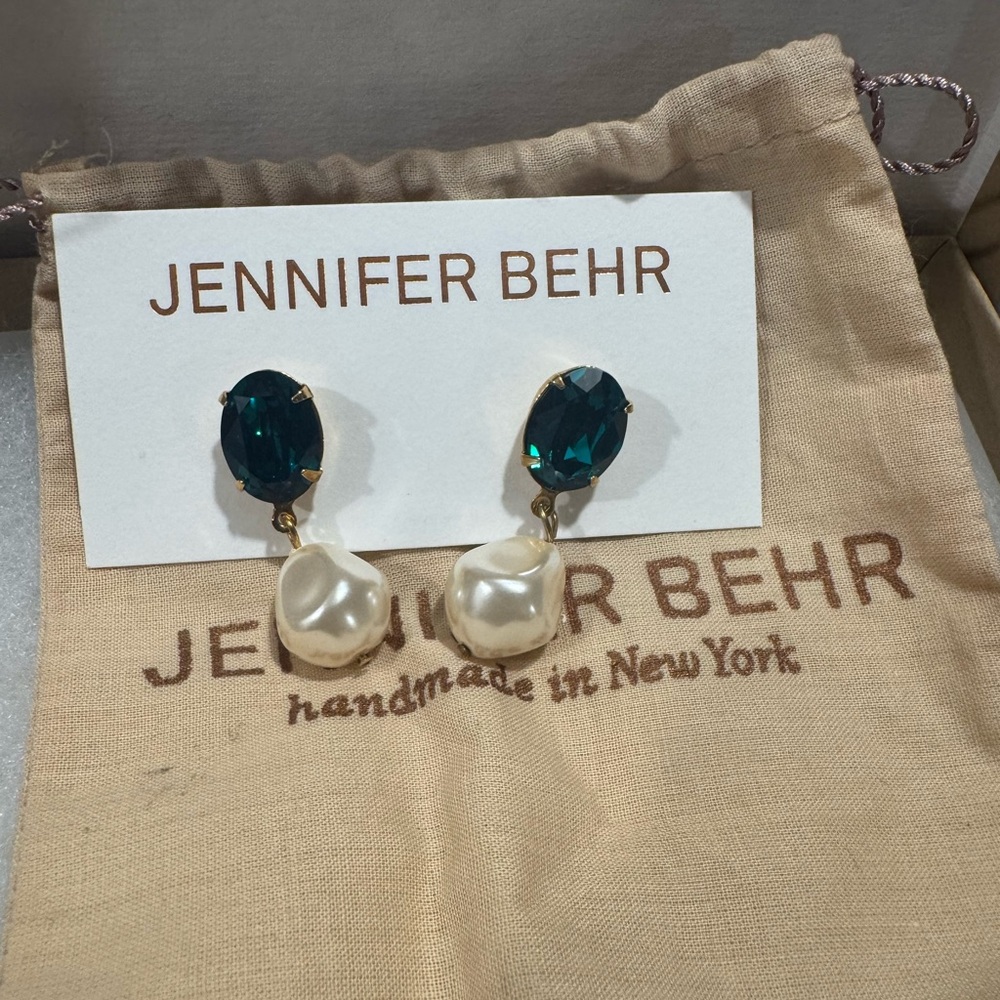 NEW Jennifer Behr Tunis Earrings in Emerald
